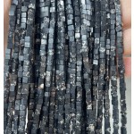 No_385_Synthetic Black Imperial Jasper Cube Beads_3mm_(Sold Per Strand)