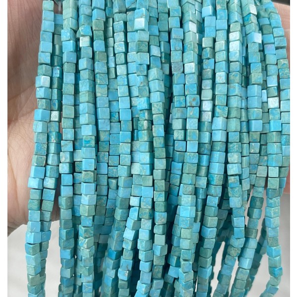 No_386_Synthetic Lake Blue Imperial Jasper Cube Beads_3mm_(Sold Per Strand)