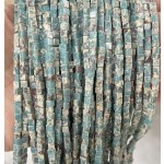 No_388_Synthetic Hole Blue Imperial Jasper Cube Beads_3mm_(Sold Per Strand)