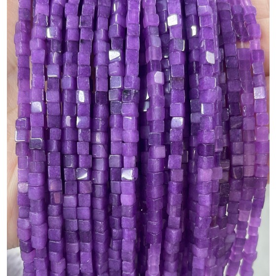 No_390_Enhanced Purple Chalcedony Cube Beads_3mm_(Sold Per Strand)