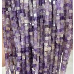 No_391_Natural Amethyst Cube Beads_3mm_(Sold Per Strand)