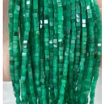 No_396_Enhanced Dry Green Chalcedony Cube Beads_3mm_(Sold Per Strand)