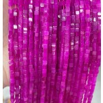 No_400_Enhanced Rose Red Chalcedony Cube Beads_3mm_(Sold Per Strand)