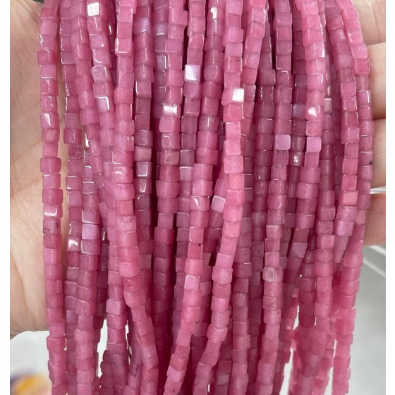 No_401_Dyed Dusty Pink Chalcedony Cube Beads_3mm_(Sold Per Strand)