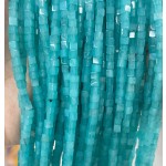 No_403_Enhanced Amazonite Colored Chalcedony Cube Beads_3mm_(Sold Per Strand)
