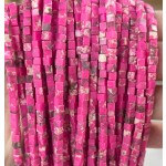 No_405_Synthetic Rose Red Imperial Jasper Cube Beads_3mm_(Sold Per Strand)