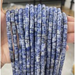 No_413_Natural Blue Spot Jasper Cylinder_6*6mm_(Sold Per Strand)