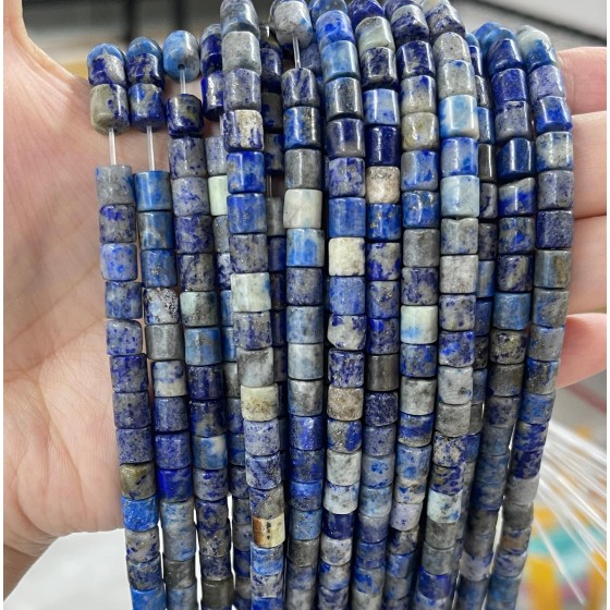 No_437_Natural Lapis Lazuli Cylinder_6*6mm_(Sold Per Strand)