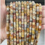 No_438_Natural Crazy Agate Cylinder_6*6mm_(Sold Per Strand)