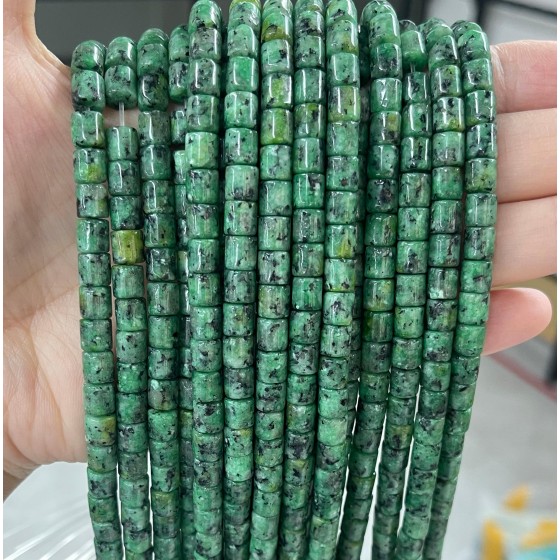 No_445_Enhanced African Turquoise Cylinder_6*6mm_(Sold Per Strand)