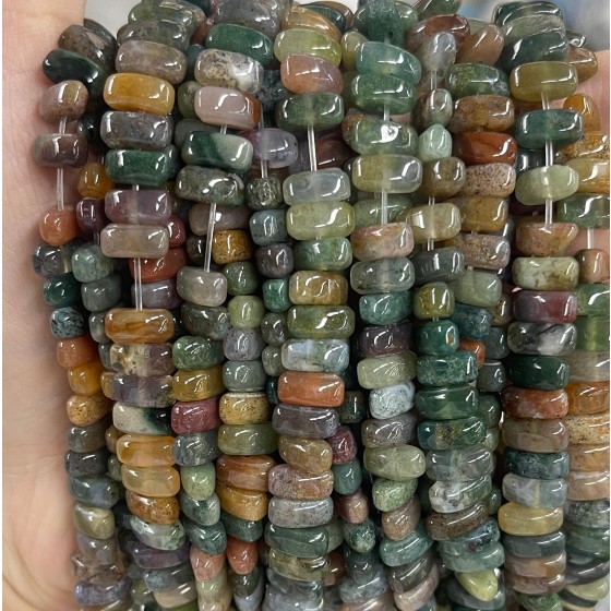 No_455_Natural Indian Agate Center Drilled (short) Marquise Beads_4*8mm_(Sold Per Strand)