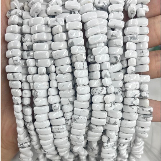 No_456_Natural White Turquoise Center Drilled (short) Marquise Beads_4*8mm_(Sold Per Strand)