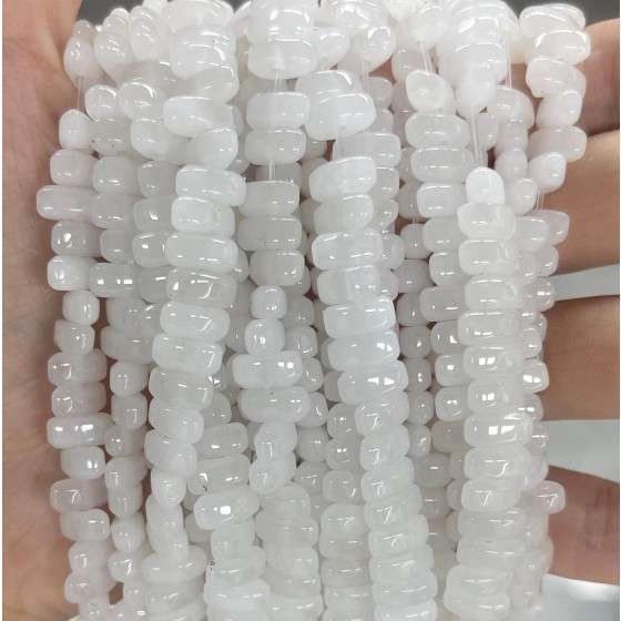 No_460_Natural White Jade Center Drilled (short) Marquise Beads_4*8mm_(Sold Per Strand)