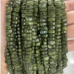 No_461_Natural Dark Green Southern Jade Center Drilled (short) Marquise Beads_4*8mm_(Sold Per Strand)