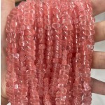 No_466_Synthetic Watermelon Red Crystal Center Drilled (short) Cat's Eye Marquise Beads_4*8mm_(Sold Per Strand)