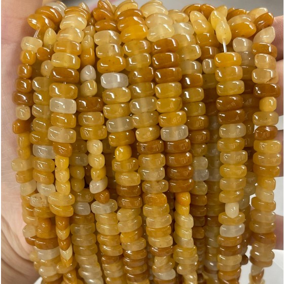 No_467_Yellow Jade Center Drilled (short) Cat's Eye Marquise Beads_4*8mm_(Sold Per Strand)