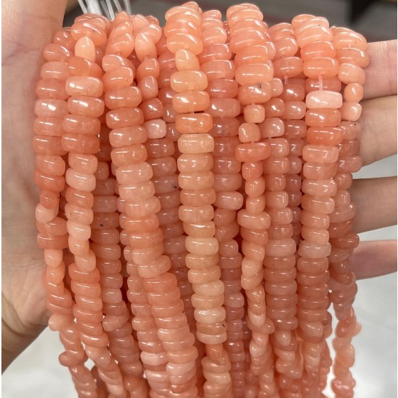 No_468_Enhanced Orange Red Chalcedony Center Drilled (short) Cat's Eye Marquise Beads_4*8mm_(Sold Per Strand)