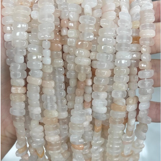 No_475_Natural Ice (translucent Grade) Pink Aventurine Center Drilled (long) Marquise Beads_4*8mm_(Sold Per Strand)