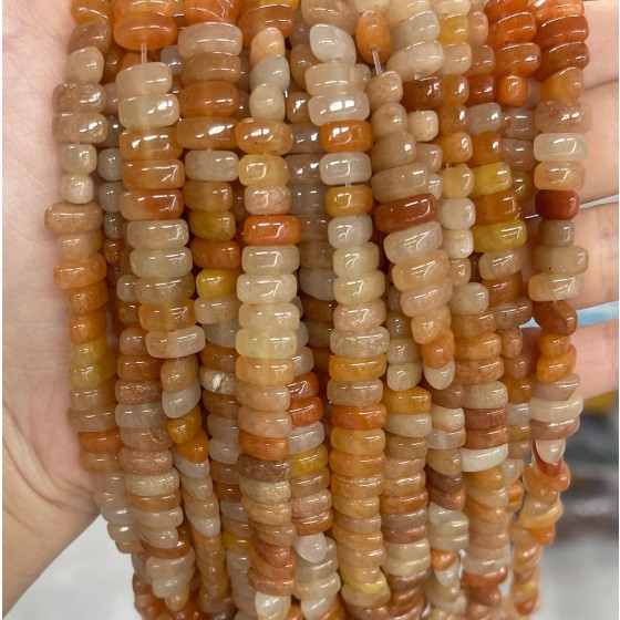 No_477_Natural Golden Silk Jade Center Drilled (long) Marquise Beads_4*8mm_(Sold Per Strand)