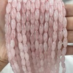 No_478_Natural Rose Quartz Rice Bead_5*12mm_(Sold Per Strand)