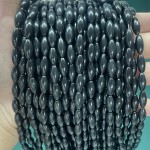 No_482_Synthetic Black Stone Rice Beads_5*12mm_(Sold Per Strand)