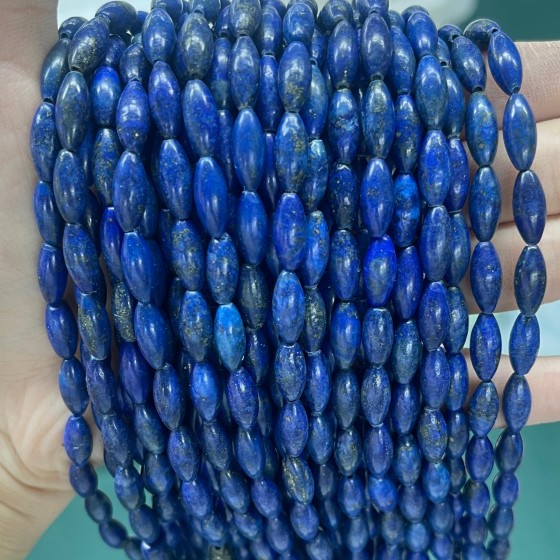 No_484_Enhanced Lapis Lazuli Rice Beads_5*12mm_(Sold Per Strand)