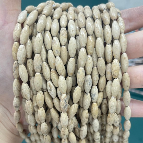 No_486_Natural Yellow Sandstone Rice Beads_5*12mm_(Sold Per Strand)