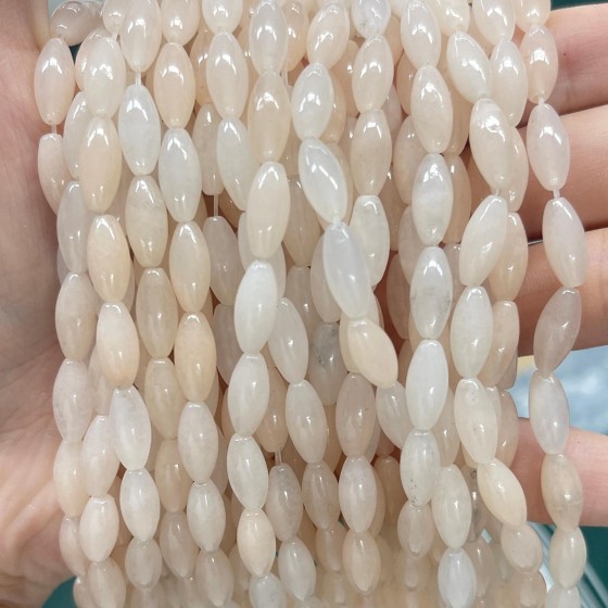 No_496_Natural Ice Jade Pink Aventurine Rice Beads_5*12mm_(Sold Per Strand)