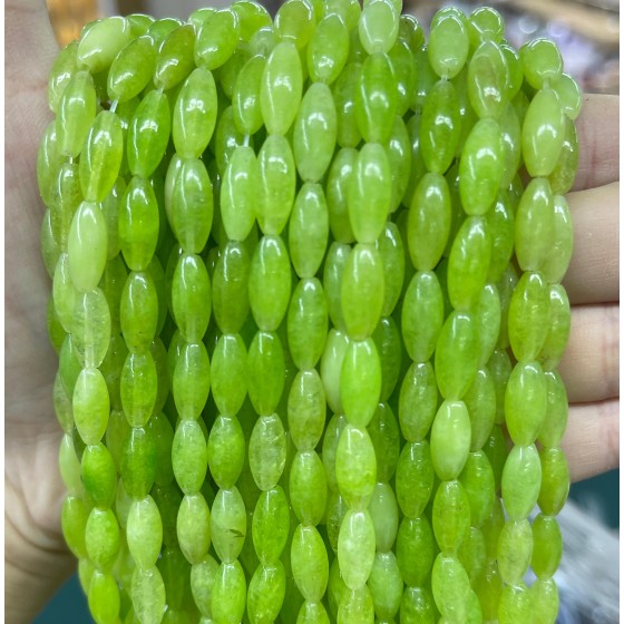 No_507_Enhanced Fruit Green Chalcedony Beads_5*12mm_(Sold Per Strand)