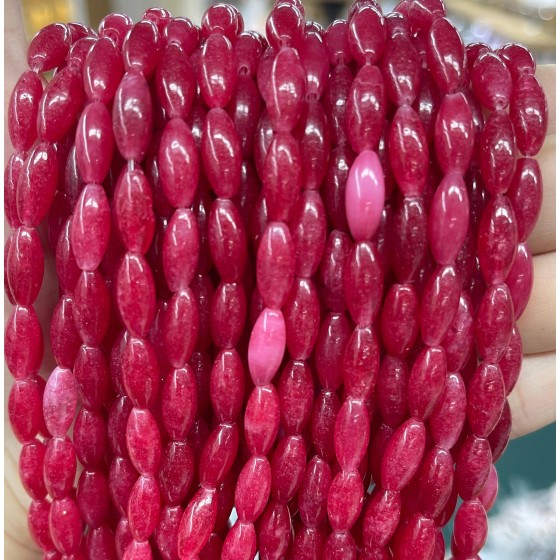 No_508_Enhanced Deep Red Chalcedony Beads_5*12mm_(Sold Per Strand)