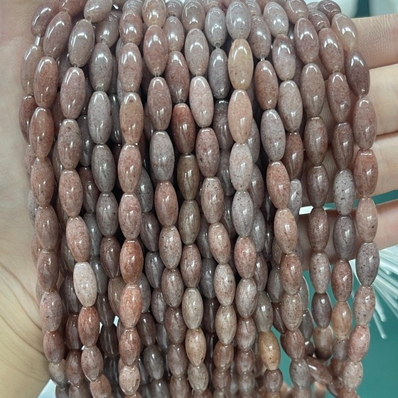 No_516_Natural Purple Aventurine Rice Beads_5*12mm_(Sold Per Strand)