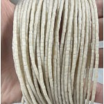 No_527_Natural White Fossil Stone Small Cylinder_2*2mm_(Sold Per Strand)