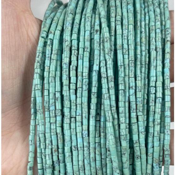 No_535_Synthetic Light Turquoise Small Cylinder_2*2mm_(Sold Per Strand)