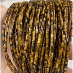 No_539_Natural Yellow Tiger Eye Stone Small Cylinder_2*2mm_(Sold Per Strand)