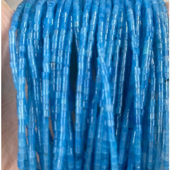 No_544_Enhanced Blue Chalcedony Small Cylinder_2*2mm_(Sold Per Strand)