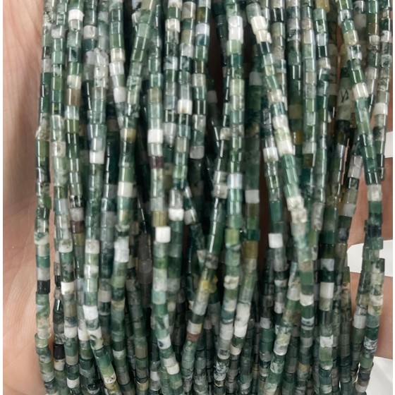 No_566_Natural Tree Agate Small Cylinder_2*2mm_(Sold Per Strand)