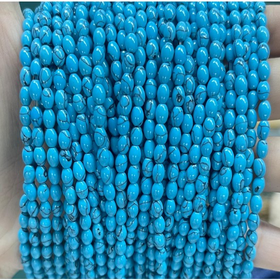 No_573_Synthetic Blue Turquoise Rice Beads_3*5mm_(Sold Per Strand)
