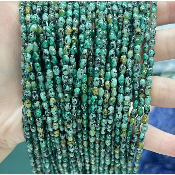 No_574_Enhanced African Turquoise Rice Beads_3*5mm_(Sold Per Strand)