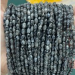 No_590_Natural Black Labradorite Rice Beads_4*6mm_(Sold Per Strand)