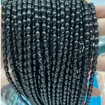 No_595_Synthetic Black Stone Beads_4*6mm_(Sold Per Strand)
