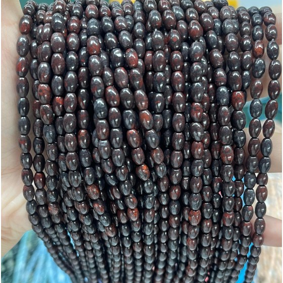 No_596_Natural Red Poppy Jasper Beads_4*6mm_(Sold Per Strand)