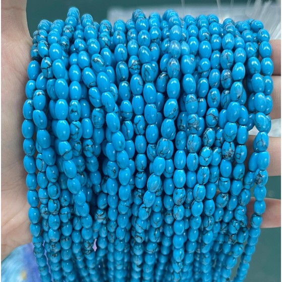 No_601_Synthetic Blue Turquoise Beads_4*6mm_(Sold Per Strand)