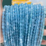 No_604_Enhanced Aquamarine Color Chalcedony Seed Beads_4*6mm_(Sold Per Strand)