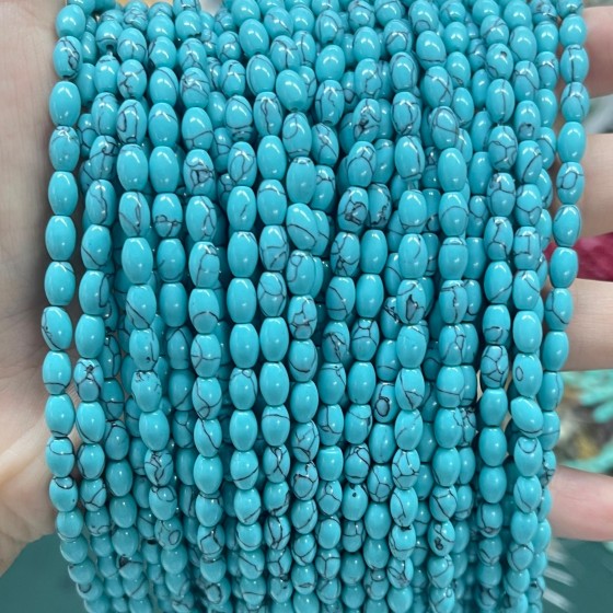 No_605_Synthetic Light Turquoise Seed Beads_4*6mm_(Sold Per Strand)