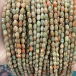 No_618_Natural Medium Unakite Rice Beads_4*6mm_(Sold Per Strand)