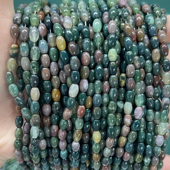 No_625_Natural Indian Agate Rice Beads_4*6mm_(Sold Per Strand)