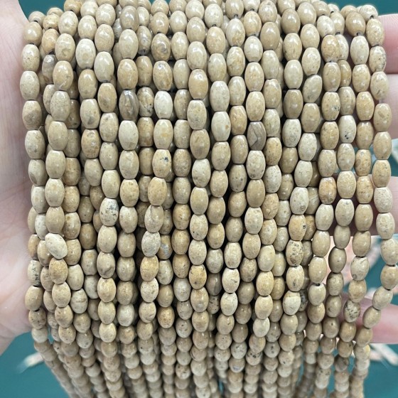 No_639_Natural Yellow Sand Stone Rice Beads_4*6mm_(Sold Per Strand)