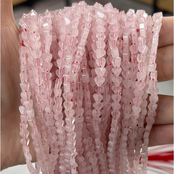 No_645_Natural Rose Quartz Flat Heart_4mm_(Sold Per Strand)