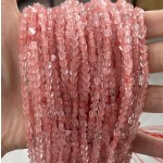 No_649_Synthetic Watermelon Red Crystal Flat Heart_4mm_(Sold Per Strand)