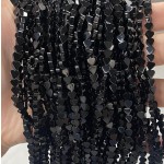 No_692_Natural Black Agate Flat Heart_4mm_(Sold Per Strand)